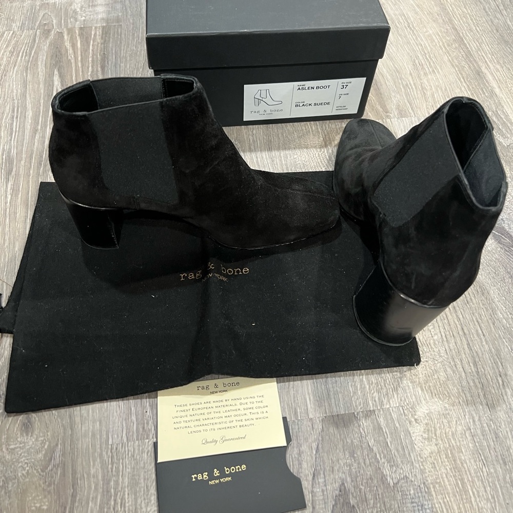 rag & bone black suede Aslen Boots (size 37 or 7)